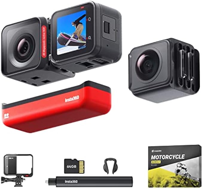 Insta360 ONE RS Twin Edition – Waterproof 4K 60fps Action Camera & 5.7K 360 Camera with Interchangeable Lenses, Stabilization, 48MP Photo, Active HDR, AI Editing