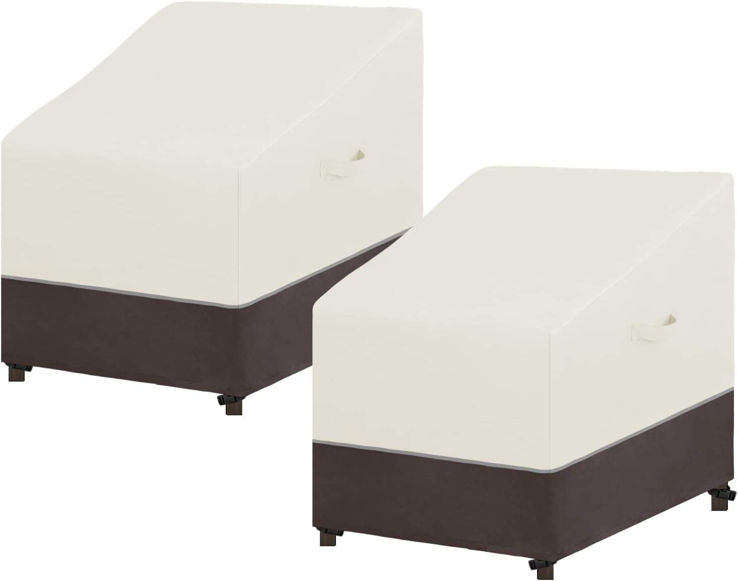 Easy-Going Patio Sofa Cover UV Resistant Outdoor Couch Cover Bicolor Patio 3-Seater Bench Cover Waterproof Outdoor Furniture Cover with Reflective Hemming (79Wx37Dx35H inch, Beige/Brown)