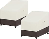 Vista 1 de Easy-Going Funda para silla de patio, resistente a los rayos UV, bicolor, impermeable, para muebles de exterior, con dobladillo reflectante