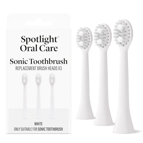 Spotlight Oral Care Sonic Toothbrush Replacement Heads - 3 Pack | Made by Dentists | Micro-Action Bristles Target Plaque Staining & Bad Breath | 9-Month Supply | Fits Spotlight Sonic Toothbrush Only