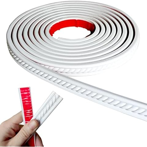 Peel and Stick Molding Trim Self Adhesive Flexible Wall Trim Crown Molding 3d Strip for Tile Wood Wall Panels Picture Mirror Frame Border Edge Corner Ceiling Wallpaper Moulding Decor Trim (120 in) Cover