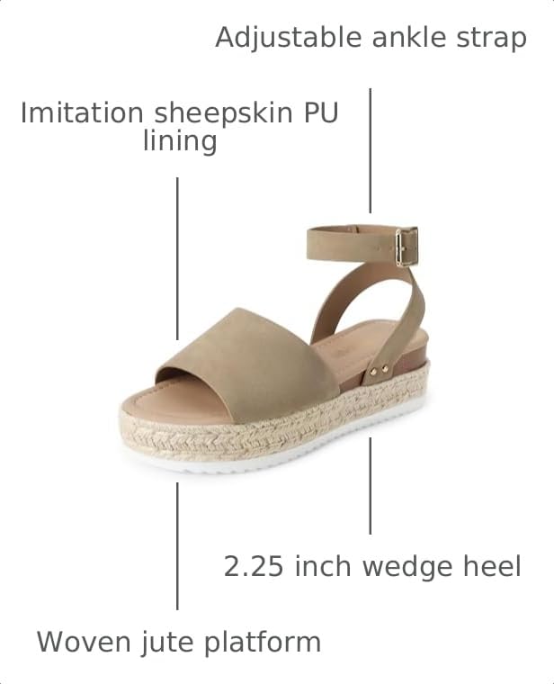 Image of DREAM PAIRS Women's Platform Espadrilles Casual Ankle Strap Wedge Sandals Comfortable Dressy Summer Shoes