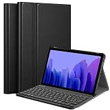 FINTIE Clavier Coque pour Samsung Galaxy Tab A7 2020 10.4 Pouces-[AZERTY Français] Clavier Détachable sans Fil Bluetooth Etui Housse de Protection Multiposition pour Tab A7 T505/T500/T507, Noir