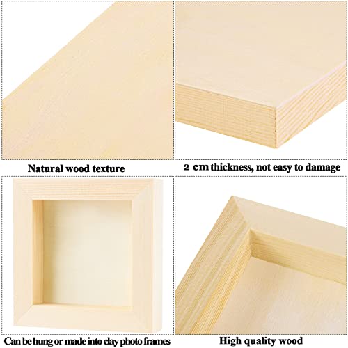 ADXCO 8 Pack Wood Panels 4 x 4 Inch Unfinished Wood Canvas Wooden Panel Boards for Painting, Pouring, Arts Use with Oils, Acrylics - Thumbnail 5