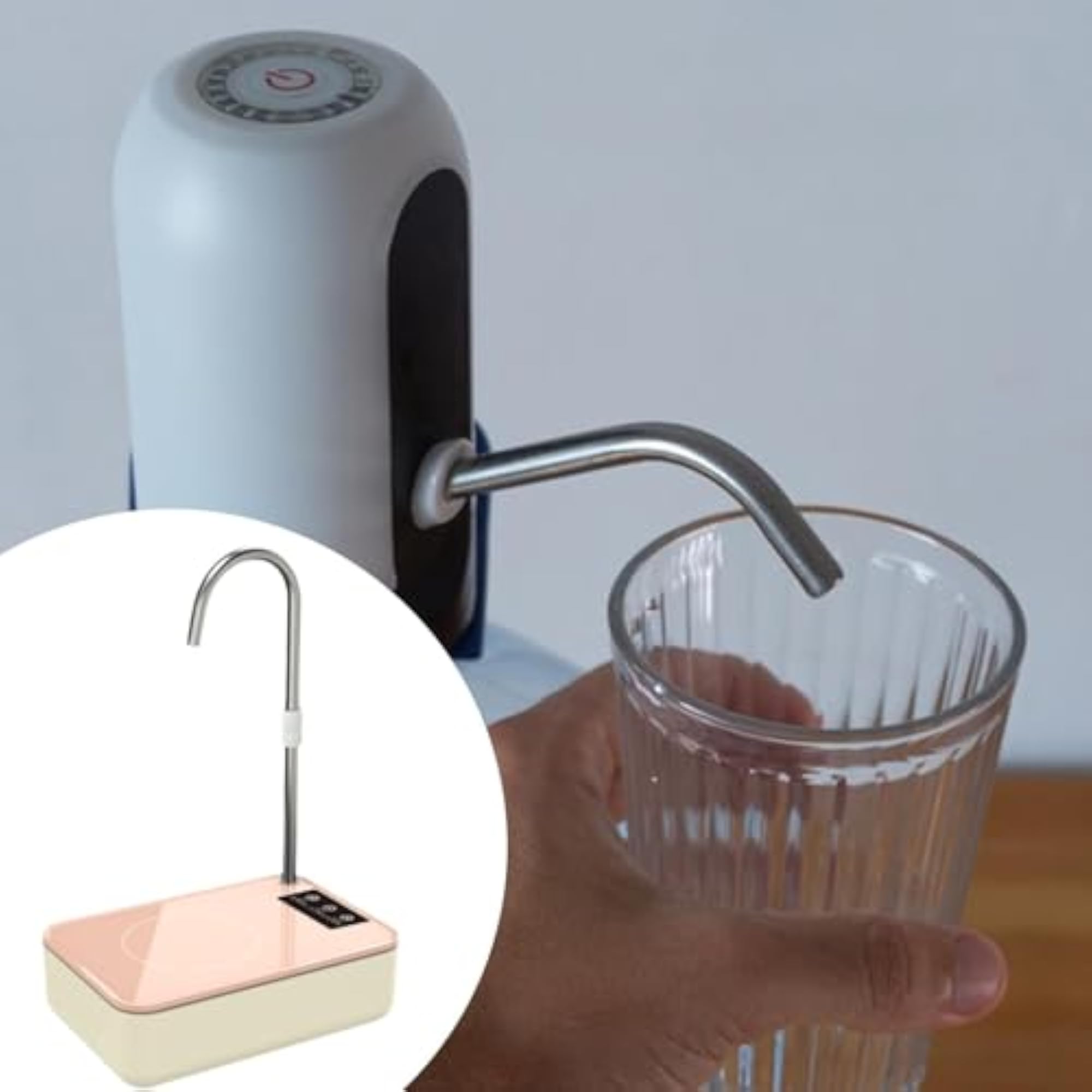 Bottle Water Dispenser Portable Electric Water Pump for Camping Office Hotel Pink