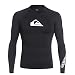 Quiksilver Men's All Time Long Sleeve Surf Tee Rashguard, Black, Large