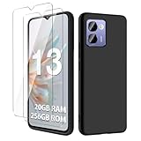 Wanglaism Handyhülle für DOOGEE N50 Pro Hülle + 2 gehärtetes Glas Bildschirmschutzfolie, Schwarze TPU Handyhülle Hülle Cover.