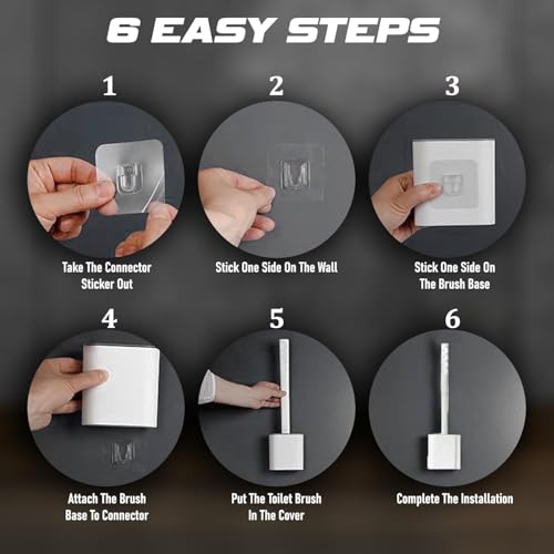 Image of Zuku Toilet Cleaning Brush Bathroom Cleaning Accessories Toilet Brush with Holder Stand Silicon Toilet Brush Cleaner Commode Cleaning Brush Wall Mounted Bathroom Cleaning Accessories(White,Pack of 2)