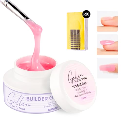 Gellen Pink Nail Builder Gel, 30 g UV/LED Nail Extension Gel UV Soak-off