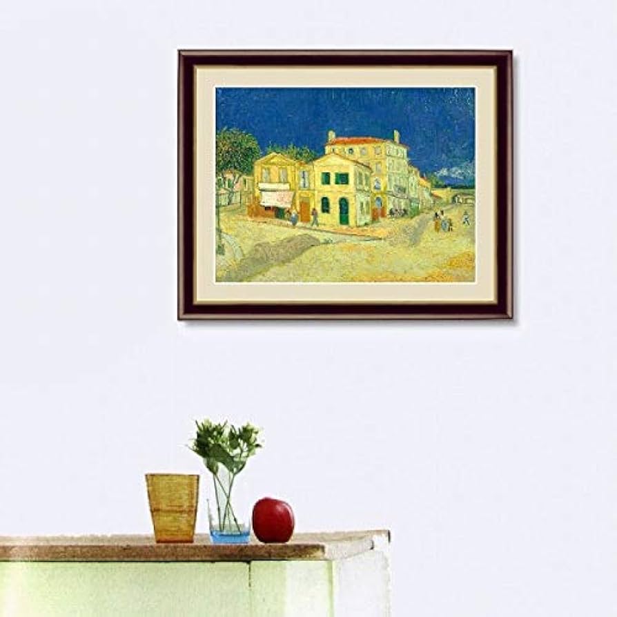 風景画 黄色の家 Amazon.co.jp: ゴッホ『黄色い家』高精彩工芸画+手彩 風景画