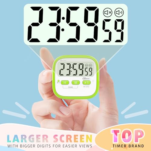 Antonki 2 Pack Classroom Timers for Kids Teachers, Magnetic Countdown Digital Kitchen Timer for Cooking, Study, Exercise, Games, Time Mangement - Loud/Silent Mode - Battery Included