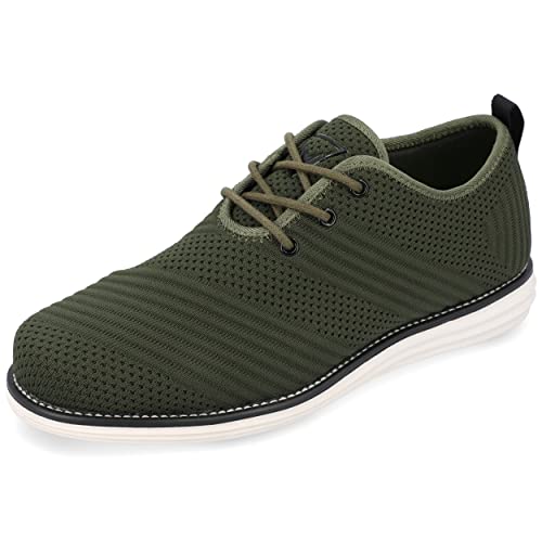 Vance Mens Novak Wide Width Tru Comfort Foam Knit Lace-up Round Toe Dress Shoe Olive