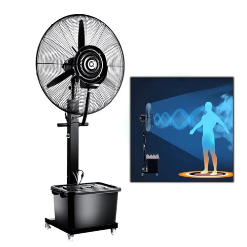 Grande ventilatore da esterno, ventilatore oscillante a piedistallo per patio, ristorante, garage, palestra e officina, ventilatore da pavimento regolabile da 66 cm