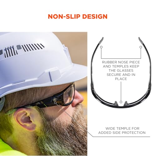 41Dhg5LxSQL. SL500  - Ergodyne Skullerz Odin Anti-Fog Safety Glasses - Black Frame, Clear Lens