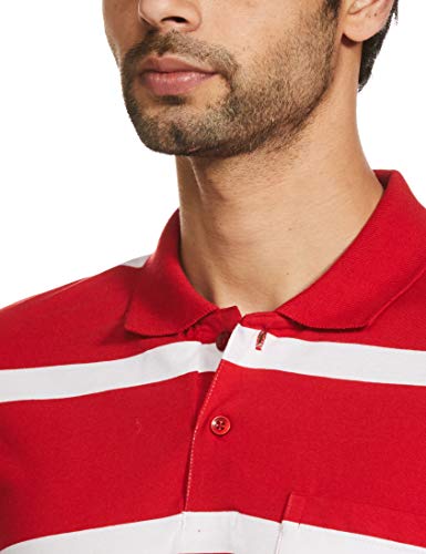 Image of Cazibe Men's Striped Regular fit T-Shirt (CZ9003 Red L)
