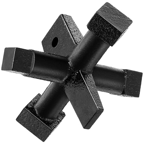 Image of Feekoon 6 Sided Cleanout Plug Wrench, Plumbing Tools and Plumbing Wrench, Threaded Drum Trap Tools for Both Slotted or Square Countersunk Cleanout Plugs Drum Traps Heavy Duty Iron(Black)