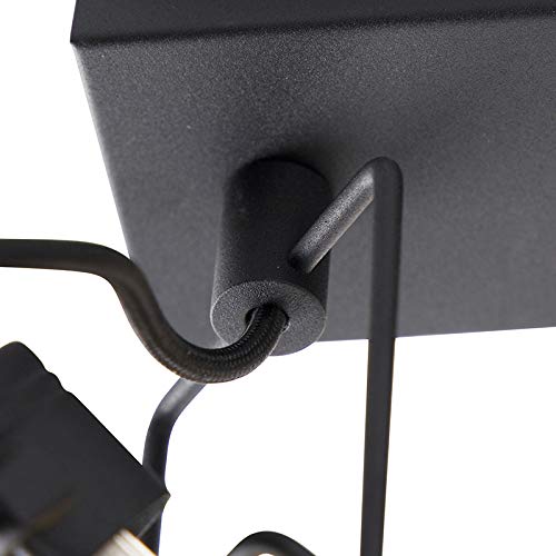 Qazqa Verstellbarer Deckenstrahler, Deckenspot - Suplux - Schwarz, max. 10W, Geeignet für LED, 36cm, 3-flammig, Ideal als Wohnzimmerlampe, Küche lampe