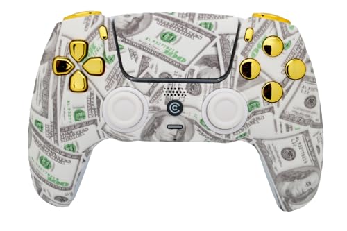 Image of Custom Controllerzz Custom Wireless Controller Compatible with PS5 - Multiple Designs Available (Money & Gold Inserts)