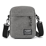 KOEMCY Bandoleras Deporte Mujer Bolso Hombre Shoulder Bag Ajustable Bandolera Mujer Bolsa Bandolera Women Bolso de Hombre Pequeño para Deportes Trabajo Casual Viajes(Gris)