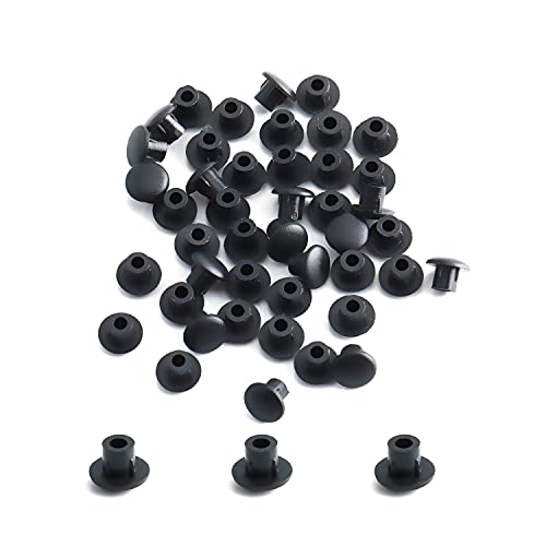 Image of MroMax 100Pcs Screw Cap Cover 3 /16inch Bottom Dia Fit for 4.5-5mm Diameter Hole Plastic Tube Cover Shelf Peg Hole Plugs for Cupboard Bookshelf Shelf Closet Cabinet Bracket Furniture Black Tone