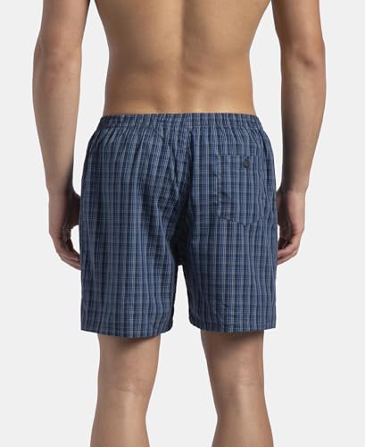 Image of Jockey 1223 Men Super Combed Mercerized Cotton Woven Checkered Boxer Shorts with Side Pocket (Pack of 2, Colors & Prints May Vary)