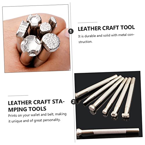 Operitacx 12 Peças Ferramentas de impressão de couro kit de couro artesanato em couro faça você mesm