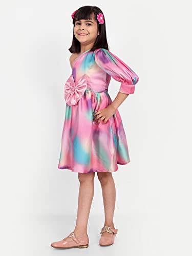 Image of TILISM Girls Multicolor One Shoulder Dress