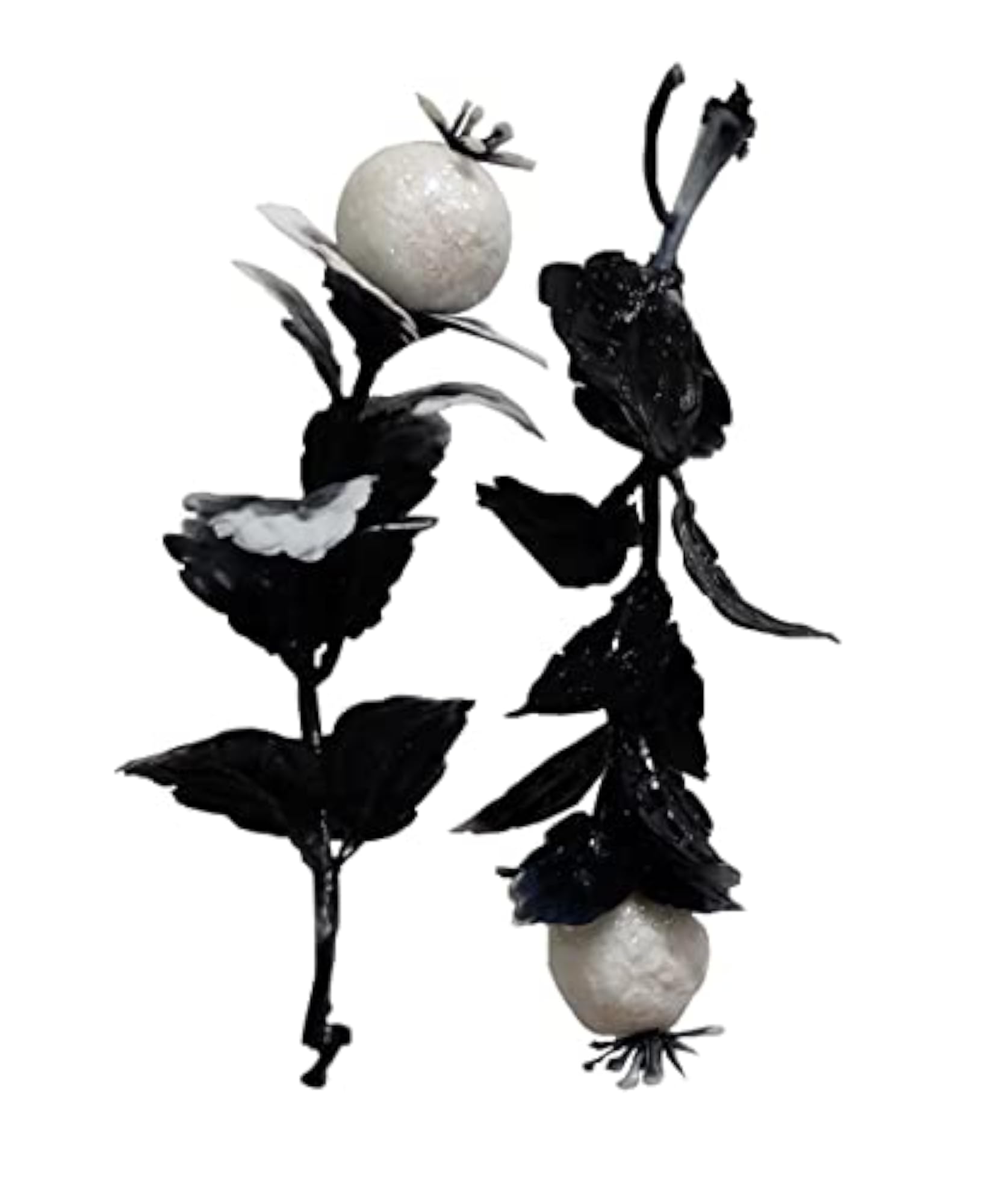 Artificial Mini Plastic Black Tree with White Cherry Flowers