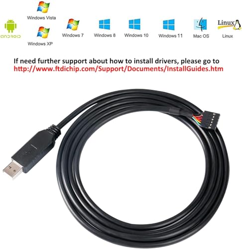 DTECH FTDI USB na TTL szeregowy kabel adaptera 3,3 V 6-biegunowy 0,1 cala