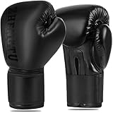 ZTTYボクシンググローブ 【RIZIN現役 CFFCフライ級王者に 第5代DEEPフライ級王者「神龍誠」推薦】PU ラテックスコットン 通気性 テコンドー 格闘技 空手用手袋 スパーリンググローブ 5色… (黒, 10oz)