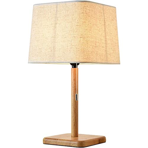 Preisvergleich Produktbild DIAOD Nachttischlampe - Moderne Nachttischlampe mit Leinenstoffschirm Schreibtischlampen aus Holz for Schlafzimmer, Büro, Studentenwohnheim, Esszimmer, Mädchenzimmer