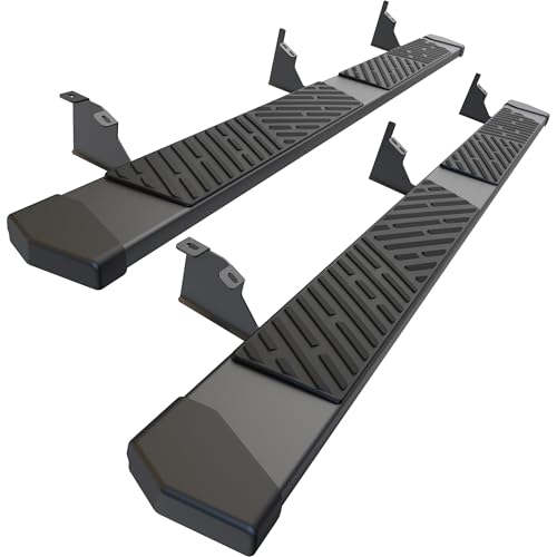 AutoBull Running Boards Side Steps Compatible with 2005-2023 Toyota Tacoma Double Cab & Crew Cab (4 Full-Size Doors) Black Textured Aluminum Nerf Bars