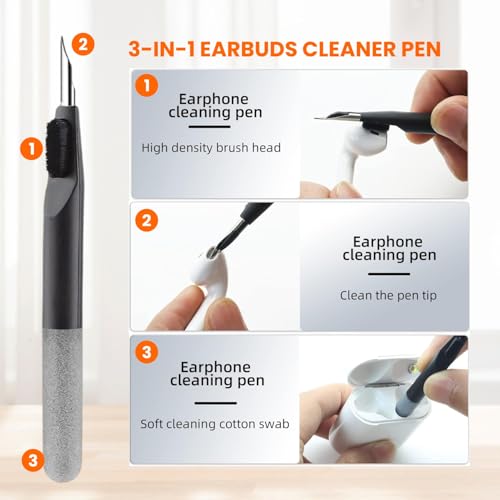 Image of Elfora 18 in 1 Cleaning Kit | All-in-One Keyboard, Screen & Earbuds Cleaner with 3-in-1 Cleaning Pen, Brush Set, Spray, Microfiber Cloth & Keycap Puller | Cleaner Kit for Laptop, Mobile, Tablet & PC