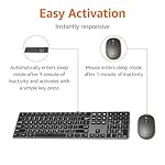 Amazon Basics Ultra Premium Wireless Keyboard and Mouse Combo - Rechargeable, Ultra Slim Design, Quiet, Full Size, Number Pad, QWERTY, Black - Image 5