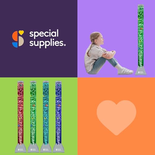 Special Supplies Aquarium Sensory Fish Bubble Light Tube with 16 LED Color Changing Nightlight Effect, Remote Control and Fish Colorful Floor Standing Lamp for Kids and Adults (4 feet) (Grey) by Special Supplies - Image 8