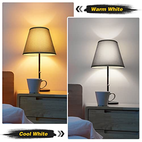 Lamp Shades Set Of 2, Drum Fabric Lamp Shades For Table Lamps And Floor Light, Lampshades Spider Fitter: 7.2" Top X 11" Bottom X 9.3" High, Lampshades Natural Linen Hand Crafted #TOP1