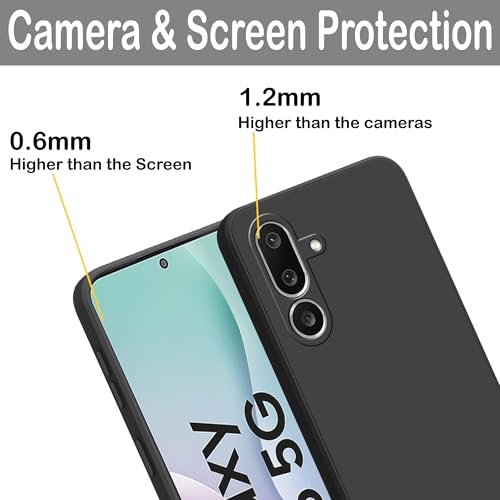 Image of amazon basics Back Cover for Samsung Galaxy M56 5G / Galaxy F56 5G | Ultra Slim Soft Rubberised Case | Matte Silicone Flexible Mobile Case | Camera Protection - Black