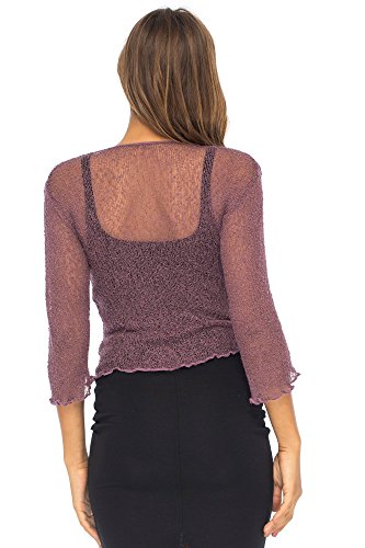 Image of Back From Bali Womens Sheer Shrug Cardigan Lightweight Knit