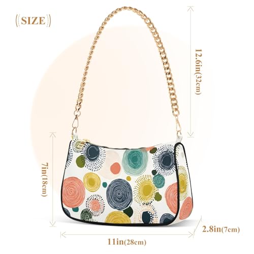 Clutch Shoulder Bags Tote Evening Purse Handbags for Women Bohemian Style Spotted Hobo Bags with Zipper Closure3