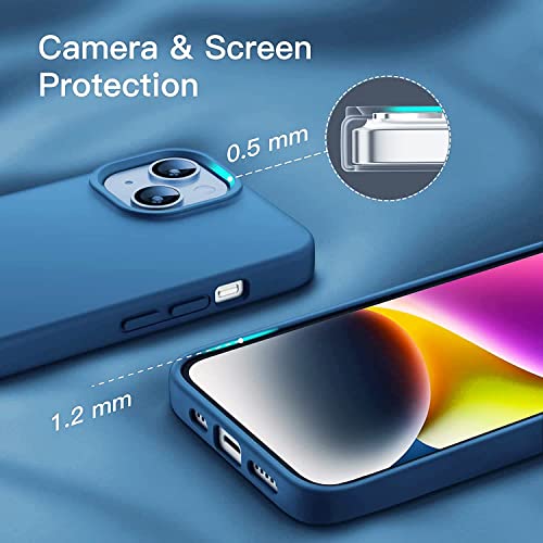 Image of NAFS Silicone Case Compatible with iPhone 14 | Camera Protect Microfiber Lining Cover | Case Cover for iPhone 14 (Blue)