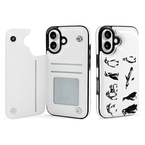 8��ނ̃t���{���g�y���M�� �y���M�� iPhone 16 �P�[�X �蒠�^ �_�b�t�B�[ �V�F���[���C �X�e�����[ �A�j�� �S�@��Ή� �J�[�h���[ �X�}�z�P�[�X ���z�^ �J�o�[ �g�уP�[�X ������� �S�ʕی� Pu���U�[ �X�^���h�@�\ ���� �v���[���g