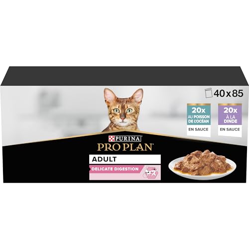 PRO PLAN Delicate Digestion Mixed Variety in Gravy Wet Cat Food 40x85g