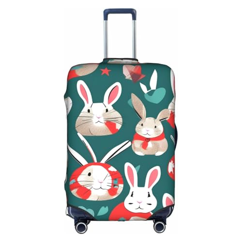 Housse de bagage imprimé lapins blanc XL pour valise de voyage de 45,7 à 81,3 cm