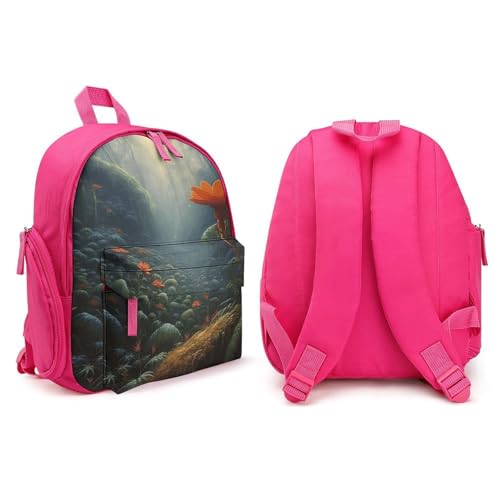 An Orange Blossom Backpack Small Book Bag with Side Pocket, Lightweight Durable Backpack, Travel Rucksack, Pink-style4