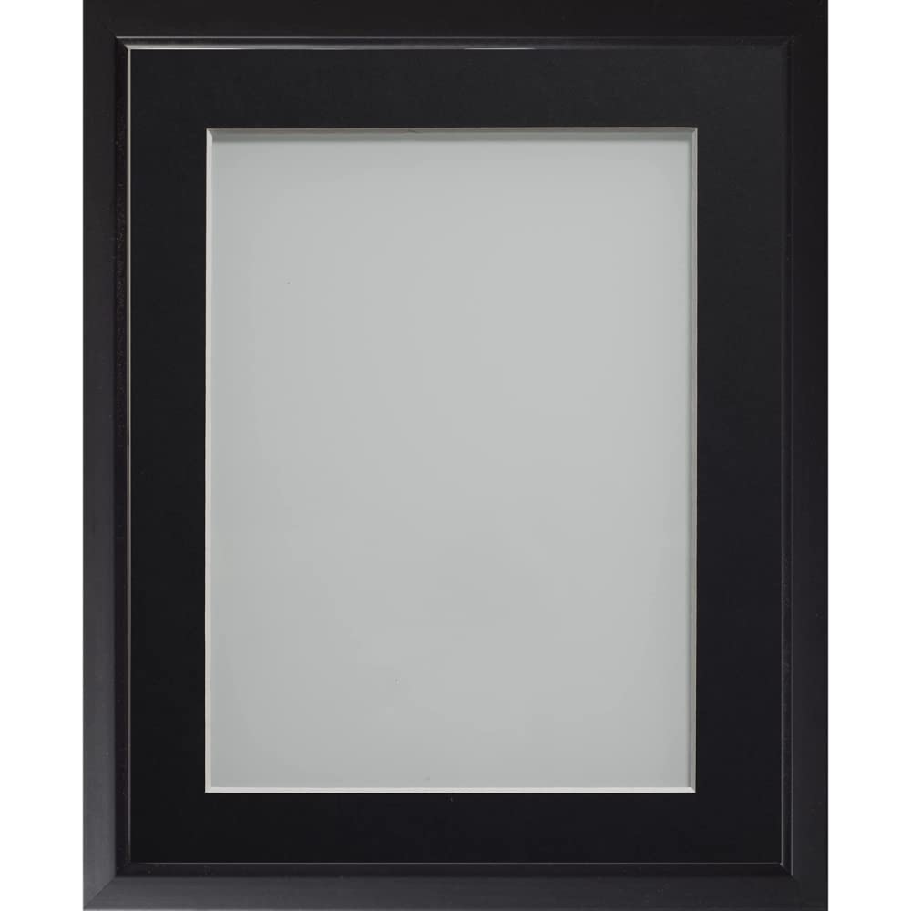 Frame Company Drayton Range Black Frame with Black Mount, A4 for A5 *Choice of Sizes* Fitted with Real Glass