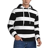 Photo Gallery xkbfklkmc felpa da uomo con cappuccio classica a righe nere e bianche, stampa alla moda, casual, a maniche lunghe, con tasca, nero , xxl Photo Gallery xkbfklkmc felpa da uomo con cappuccio classica a righe nere e bianche, stampa alla moda, casual, a maniche lunghe, con tasca, nero , xxl