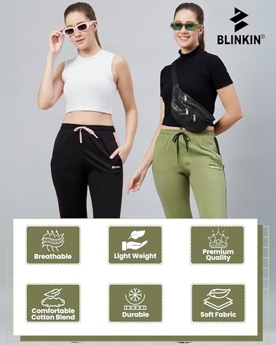 Image of BLINKIN Women's Relaxed Fit Mid Rise Cotton Pajamas Combo, Pack of 2-The Ultimate Track Pants : Ideal Lower for Night Wear & Comfort Wear