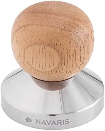LEUOVE Kaffee Tamper 58mm, Espresso Stamper Set Edelstahl Base Holzgriff Mit