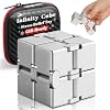 ملحق مكتب Bonison Infinity Cube Fidget للبالغين، أداة تركيز من سبائك الألومنيوم الفاخرة مع حقيبة حمل، جهاز معدني هادئ للمكتب والاجتماعات والسفر