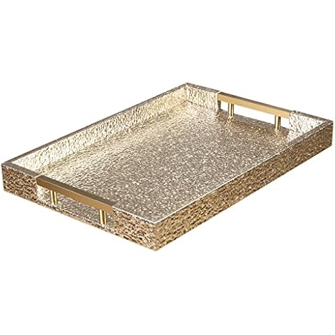 PU Tablett Serviertablett, Modern Elegant Rechteckig Deko Tablett Cover